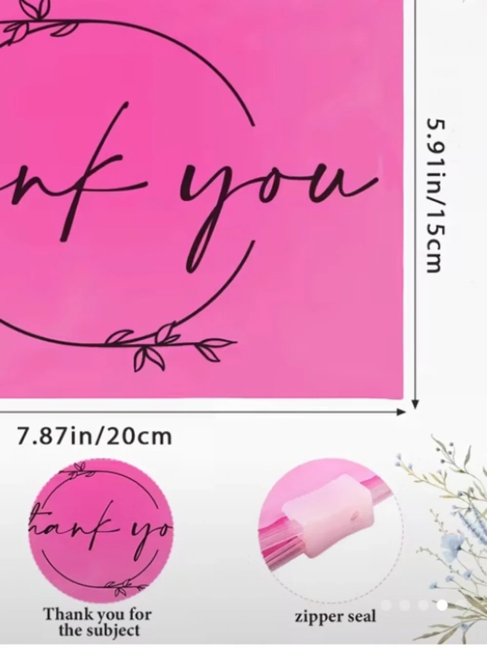 *Buy Now* 15 Pink Thank You Smooth Zip Pouch